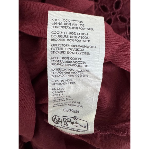 Free‎ People Empress Rock Midi Dress Cottagecore Square Neck Puff Sleeve XS - Picture 12 of 12